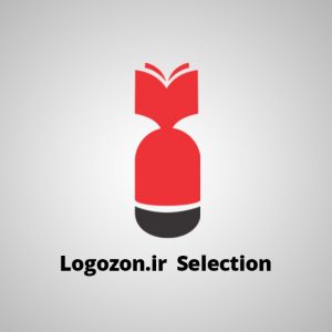 لوگو طرح کتاب و بمب