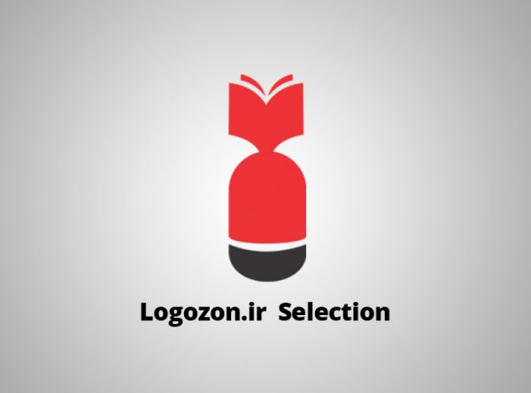 لوگو طرح کتاب و بمب