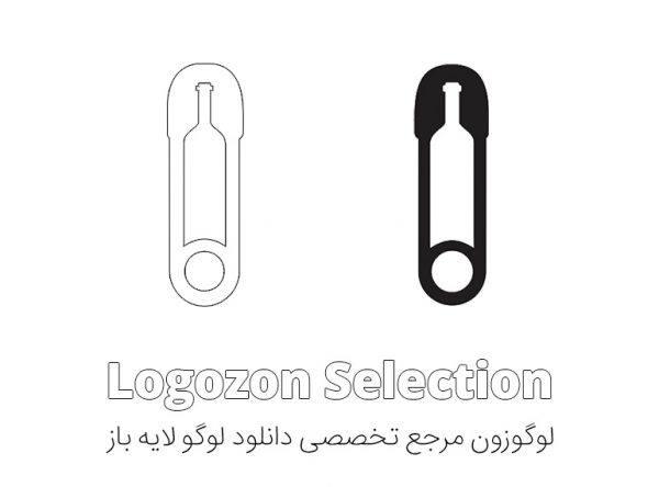 لوگو طرح سنجاق و بطری