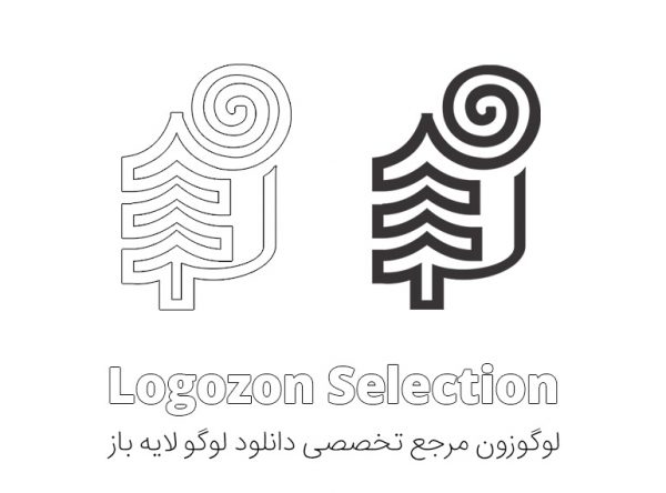 لوگو طرح درخت و کاغذ